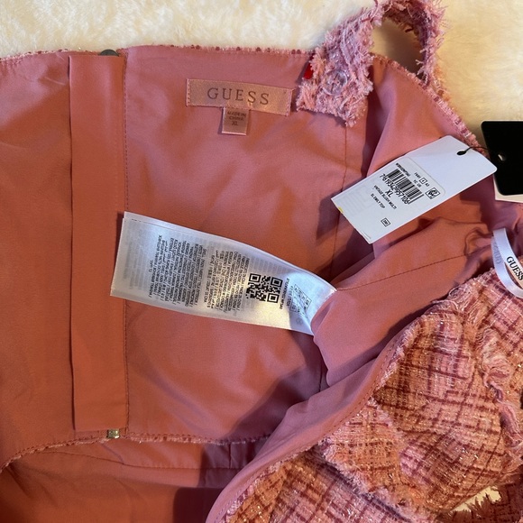 Guess Women’s Emily Tweed Cropped Bustier in Pink-NWT - Picture 4 of 5